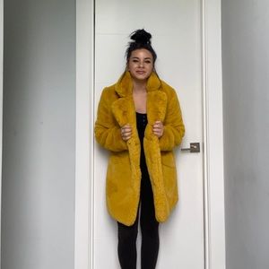 Brand new ✨sold out✨ nasty gal fur coat in mustard